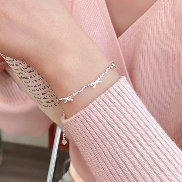 925 Sterling Silver Bow Bracelet