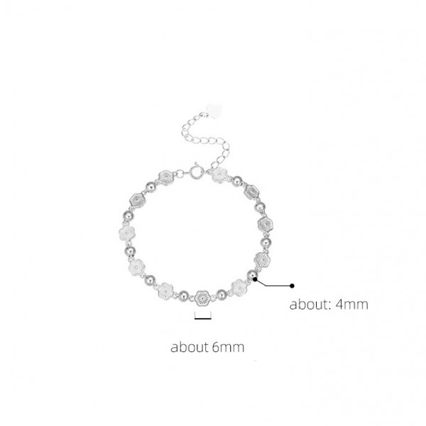 925 Sterling Silver Peach Blossom Bracelet