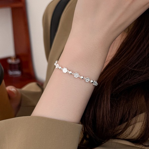 925 Sterling Silver Peach Blossom Bracelet