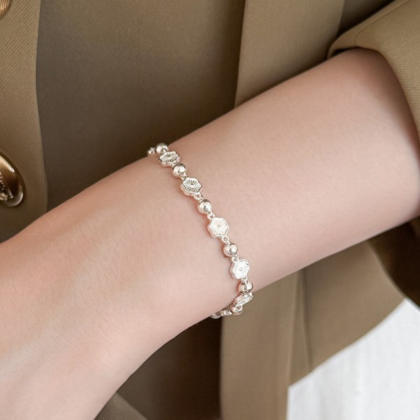 925 Sterling Silver Peach Blossom Bracelet