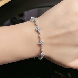 925 Sterling Silver Rhombus Zircon Bracelet