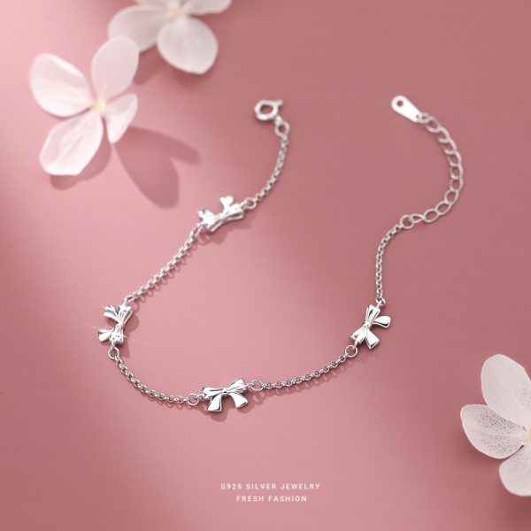 925 Sterling Silver Bow Bracelet