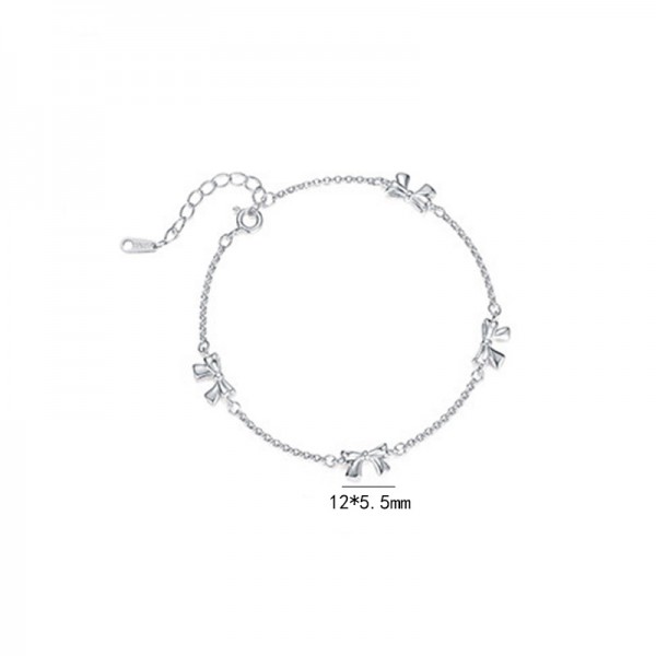 925 Sterling Silver Bow Bracelet