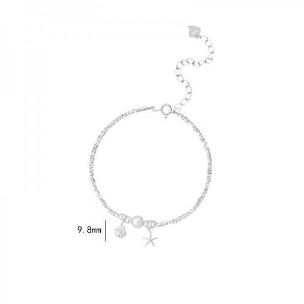 925 Sterling Silver Crushed Shell Bracelet
