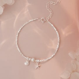 925 Sterling Silver Crushed Shell Bracelet