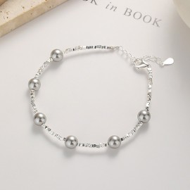 925 Sterling Silver Crushed Pearl Bracelet