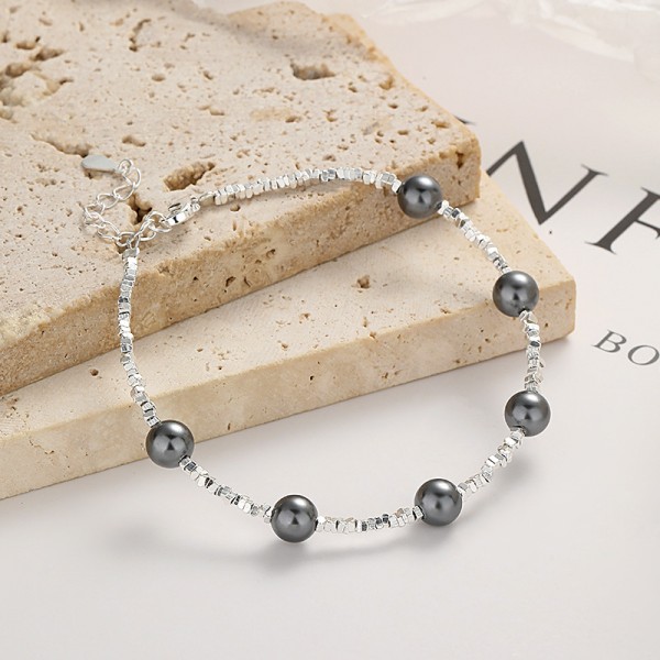925 Sterling Silver Crushed Pearl Bracelet