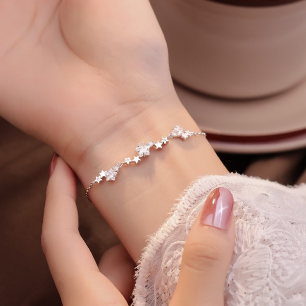 925 Sterling Silver Star Zircon Bracelet