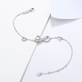925 Sterling Silver Heart Link Bracelet