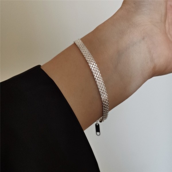 925 Sterling Silver Braided Chain Bracelet