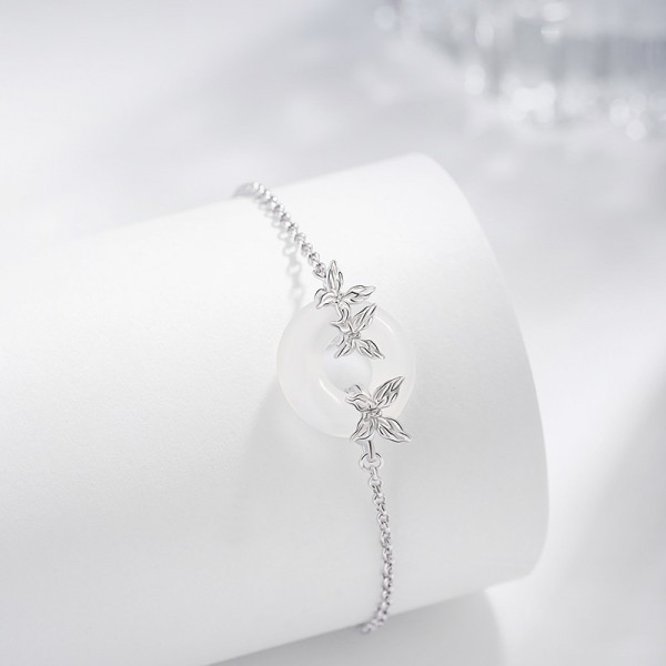 925 Sterling Silver Chalcedony Butterfly Bracelet