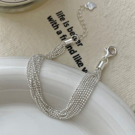 925 Sterling Silver Bead Chain Bracelet