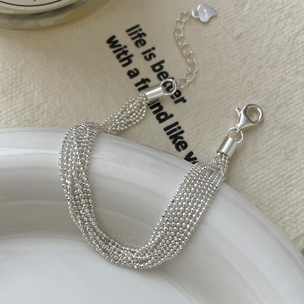 925 Sterling Silver Bead Chain Bracelet