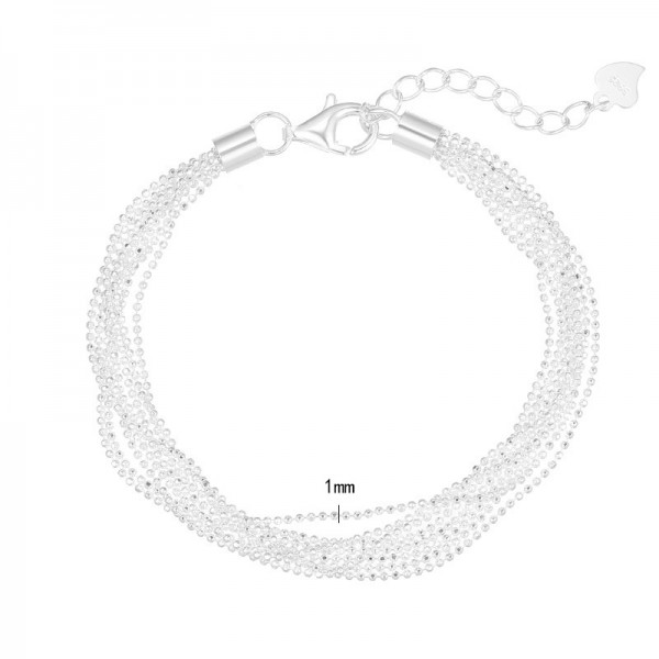925 Sterling Silver Bead Chain Bracelet