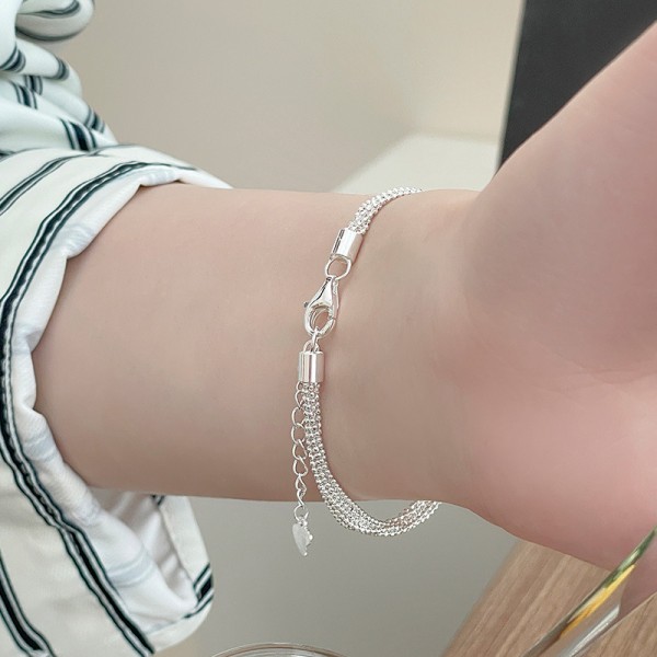 925 Sterling Silver Bead Chain Bracelet