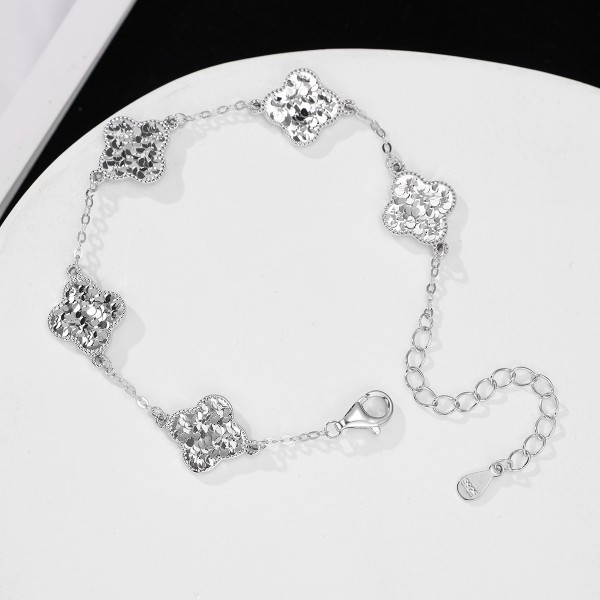 925 Sterling Silver Icy Clover Bracelet