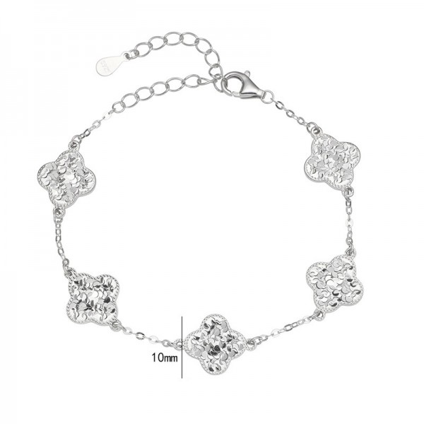 925 Sterling Silver Icy Clover Bracelet