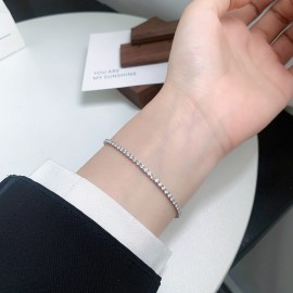 925 Sterling Silver Zircon Chain Bracelet