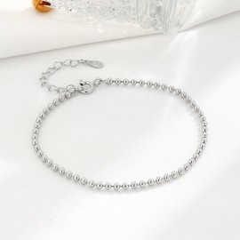 925 Sterling Silver Polished Bead Bracelet