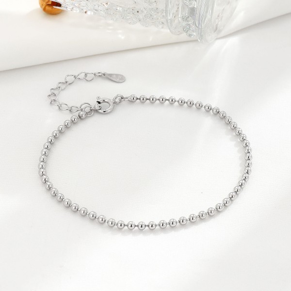 925 Sterling Silver Polished Bead Bracelet