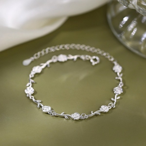 925 Sterling Silver Rose Bracelet