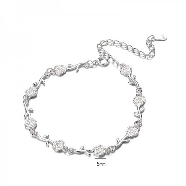 925 Sterling Silver Rose Bracelet