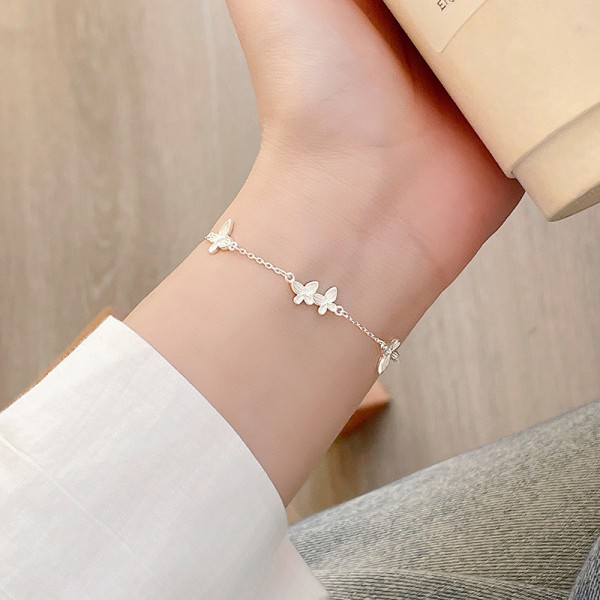 925 Sterling Silver Twin Butterflies Bracelet