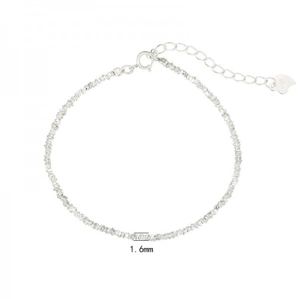 925 Sterling Silver Crushed Minimalist Bracelet