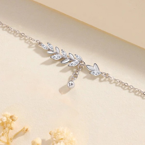 999 Sterling Silver Willow Leaf Bracelet