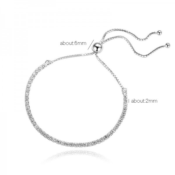 925 Sterling Silver Zircon Bracelet