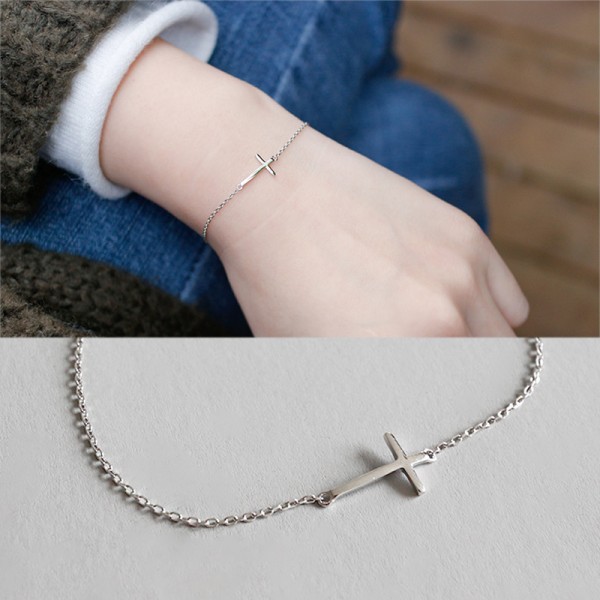 925 Sterling Silver Cross Bracelet