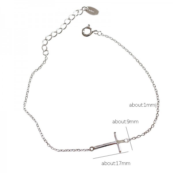 925 Sterling Silver Cross Bracelet