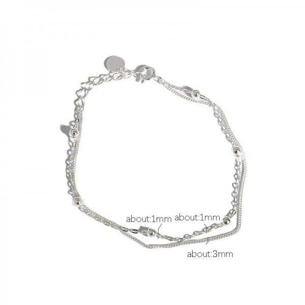 925 Sterling Silver Double-Layer Minimalist Bracelet