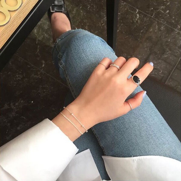 925 Sterling Silver Double-Layer Minimalist Bracelet