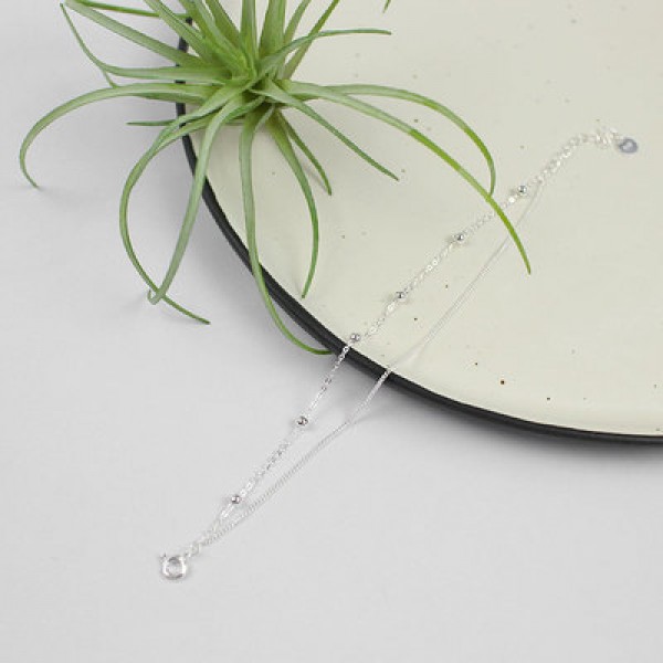 925 Sterling Silver Double-Layer Minimalist Bracelet