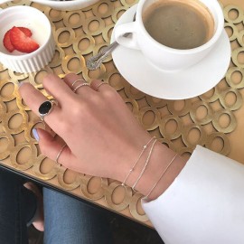 925 Sterling Silver Double-Layer Minimalist Bracel...