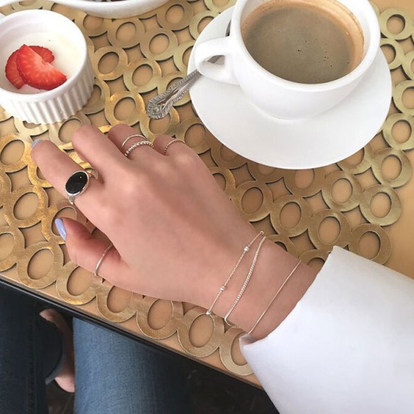 925 Sterling Silver Double-Layer Minimalist Bracelet