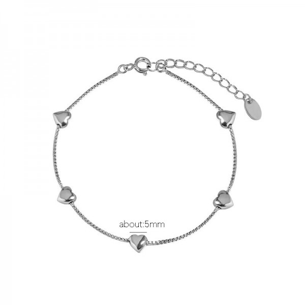 925 Sterling Silver Heart Bracelet