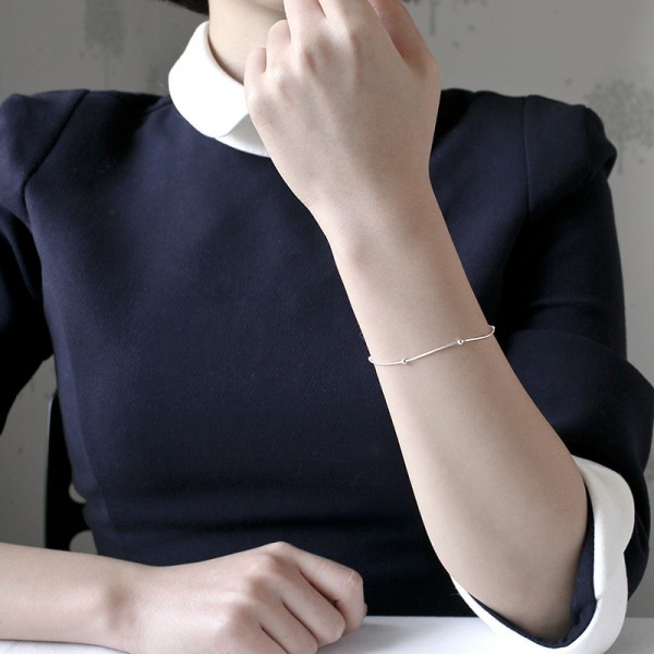 925 Sterling Silver Thin Wire Chain Bracelet