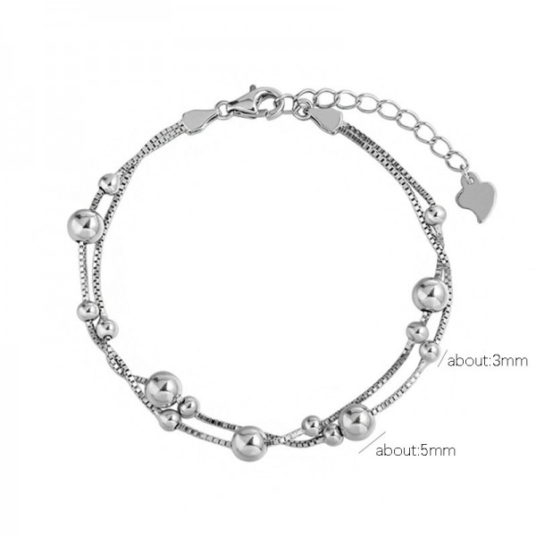 925 Sterling Silver Mixed Bead Bracelet