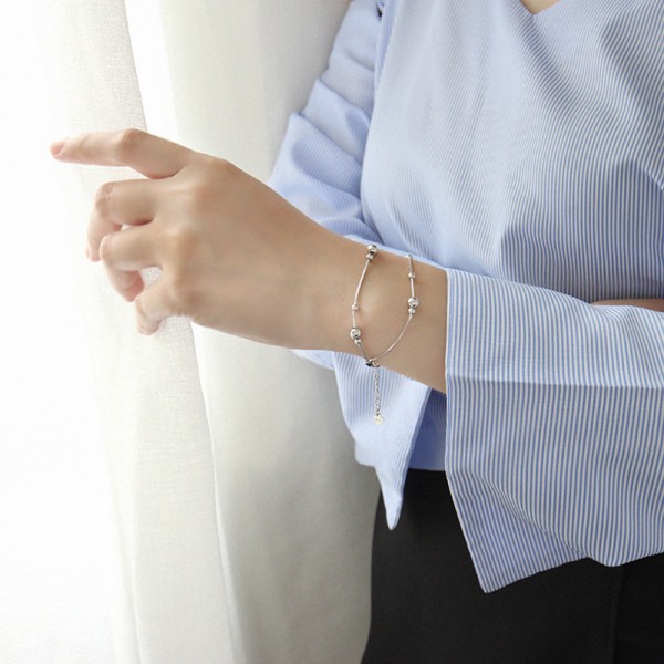 925 Sterling Silver Mixed Bead Bracelet