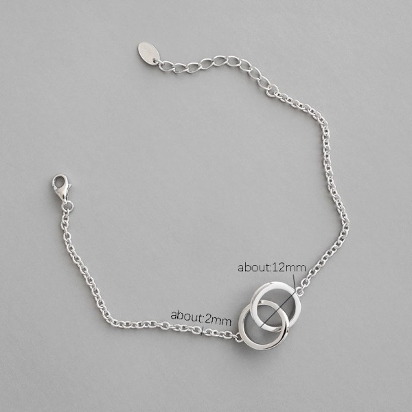 925 Sterling Silver Double Ring Bracelet