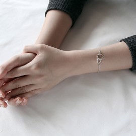 925 Sterling Silver Double Ring Bracelet