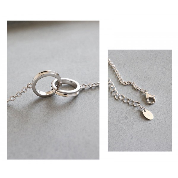 925 Sterling Silver Double Ring Bracelet