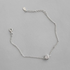 925 Sterling Silver Bracelet with Zirconia Pendant