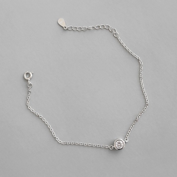 925 Sterling Silver Bracelet with Zirconia Pendant