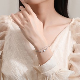 925 Sterling Silver Butterfly Moonstone Bracelet