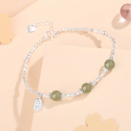 925 Sterling Silver Chrysoprase Bracelet
