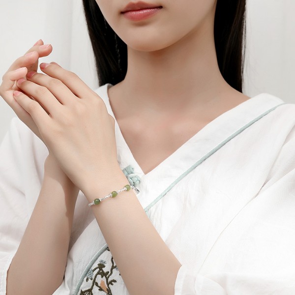 925 Sterling Silver Chrysoprase Bracelet