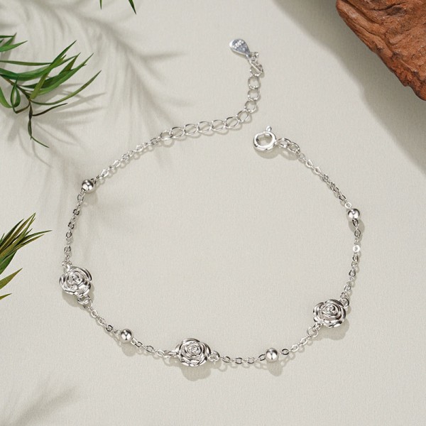 925 Sterling Silver Rose Bracelet